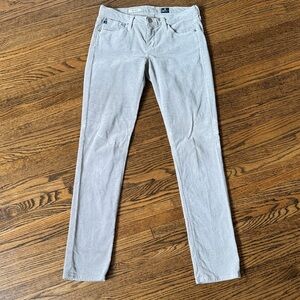 AG Adriano Goldschmied Light Gray Corduroy Pants
